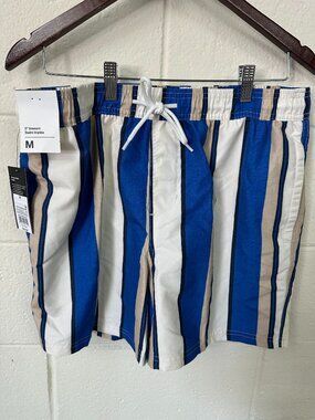 NWT Original Use Blue Johnny Stripe Swim Trunks Multiple Sizes Available